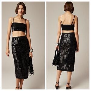 J. Crew Collection Sequin Fringe Midi Skirt. Size XL. NWT.